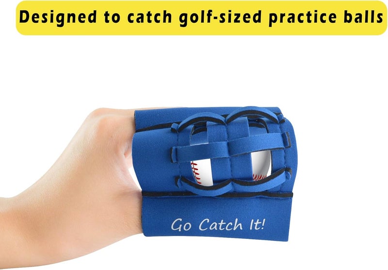 Clocean Webglove Training Glove for Youth and Adults Breathable and Durable Works for Golf-Sized Practice Balls Web Glove Mini Training Baseball Softball Glove Two Finger Web Glove Catcher (Blue) - Image 5